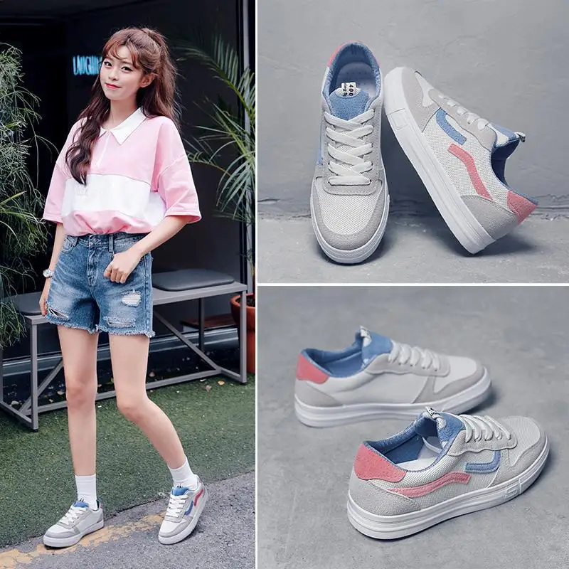 2018 дешевая спортивная обувь на шнуровке для женщин осень-зима сетчатая Легкая