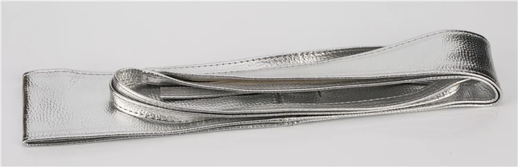 1silver Модный женский пояс, длинный отрезок, Круглый, мягкий, кожаный, с бантом, для коррекции фигуры, широкий пояс, подходит ко всему, платье - Цвет: 1silver