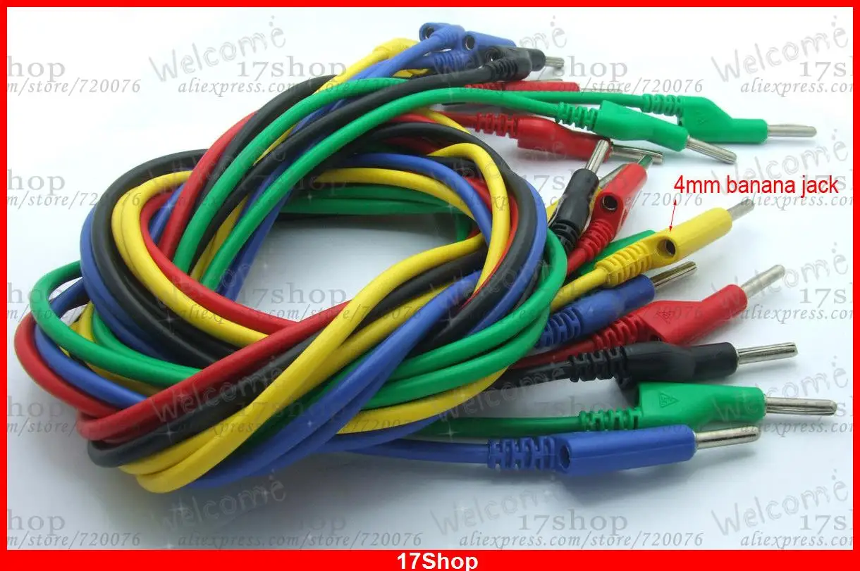 

5pcs High voltage cable High quality silicone Cables Test for 4mm Banana Plug
