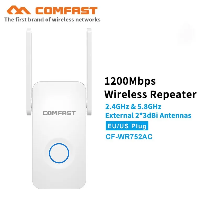 COMFAST 1200 Мбит/с Wi Fi ретранслятор AC Wifi роутер 5 8 ГГц + 2 4 точка доступа длинный