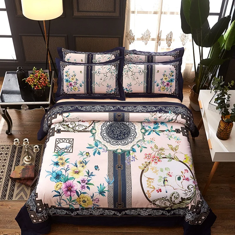 Роскошный комплект постельного белья с цифровым принтом постельное белье в