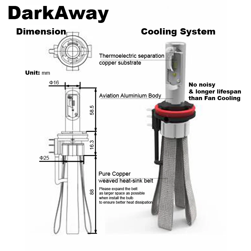 Светодиодный светильник DarkAway H15 набор ламп 40 Вт 5600LM 6000K CSP чипы Canbus безотказный