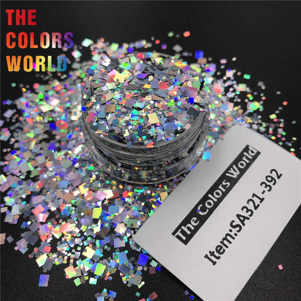 TCT-079 лазерный голографический серебряный цвет формы смешивания ногтей блестящее