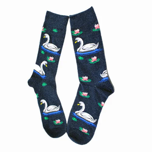 9 New Fashion Corgi Swan Elk Animal Crew Socks Cute Funny Christmas Long Skate Socks For Large Size Men - Цвет: 9