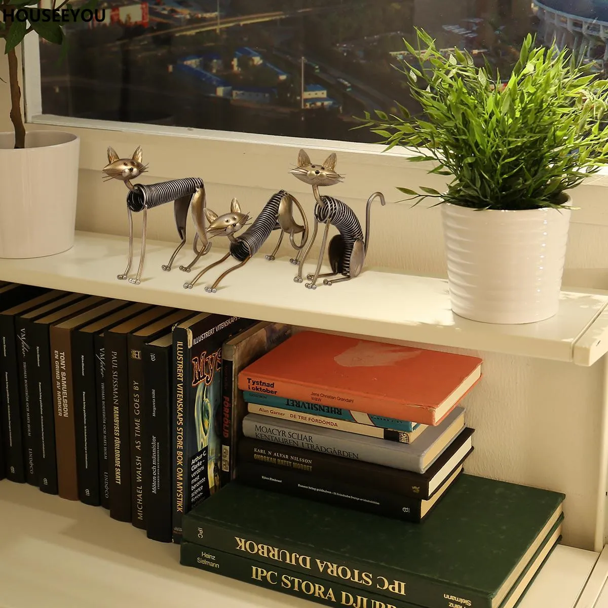 Железная декоративная кошка статуэтки миниатюрные украшения для мебели