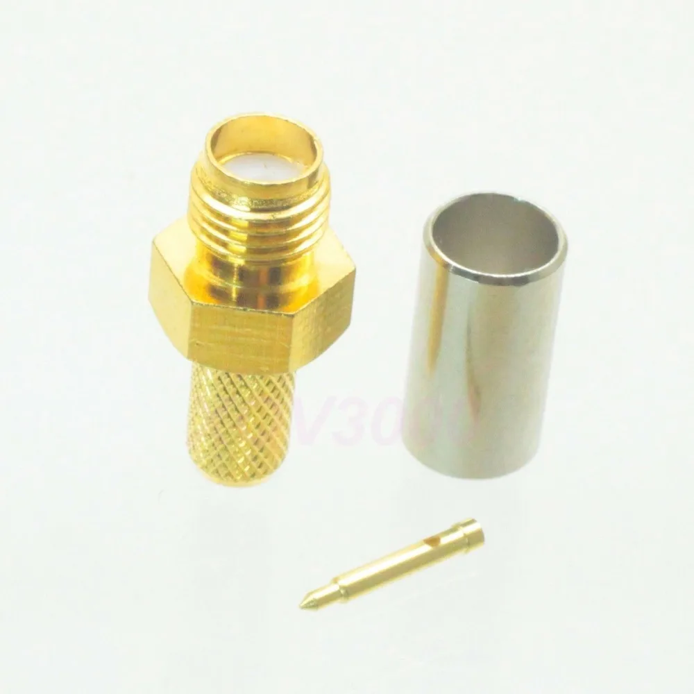 1pce коннектор RP * SMA гнездовой штекер обжим для RG58 RG142 LMR195 RG400 коаксиальный|pin crimp