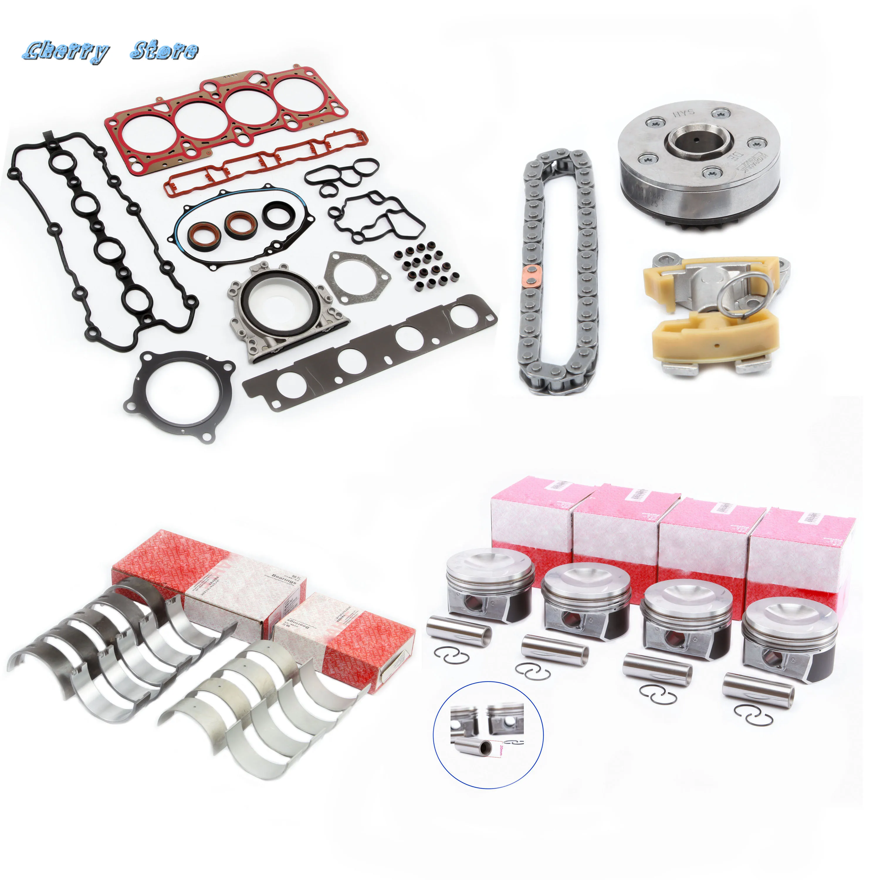 Новый комплект для ремонта поршневых колец двигателя 06F109088G VW Golf Passat Jetta Skoda Audi A3 A4