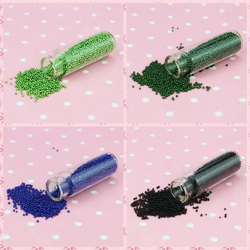 Синева стразы для ногтей 12 Цветов 3D Икра Мини Бисер блестит DIY украшения Маникюр