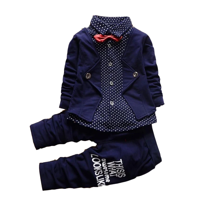 1 2 3 4 Years Fashion Boys Clothes Coat Pants 2pcs Toddler Children Clothing Set Long Sleeve Spring Autumn Kids Gentleman Suits | Детская