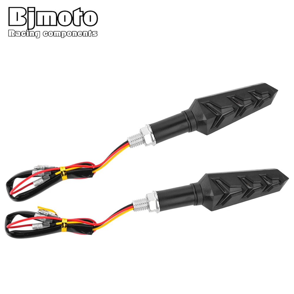 

Bjmoto Waterproof 10mm LED Motorcycle Turn Signals Light Flowing Water Flashing Arrow Lights Blinker Indicators Lamp