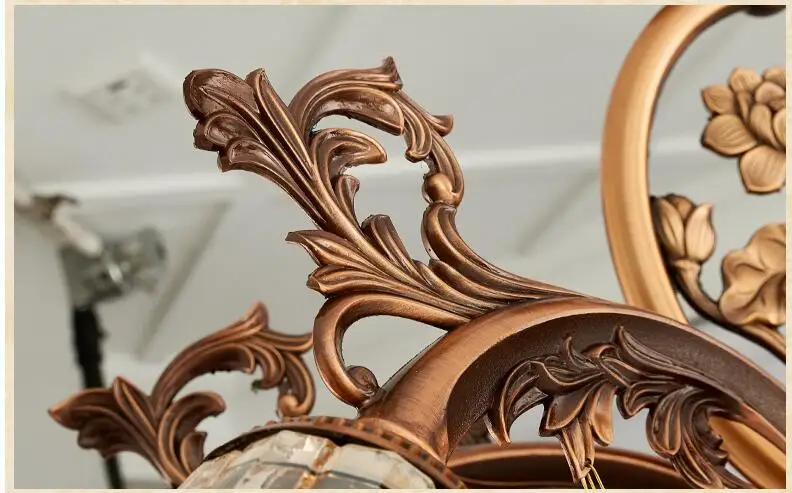 

Newly Chandeliers Brass Color European Crystal Lighting Vintage Cristal retro Hanging Lamps Dining Room Chandelier Light Lamp