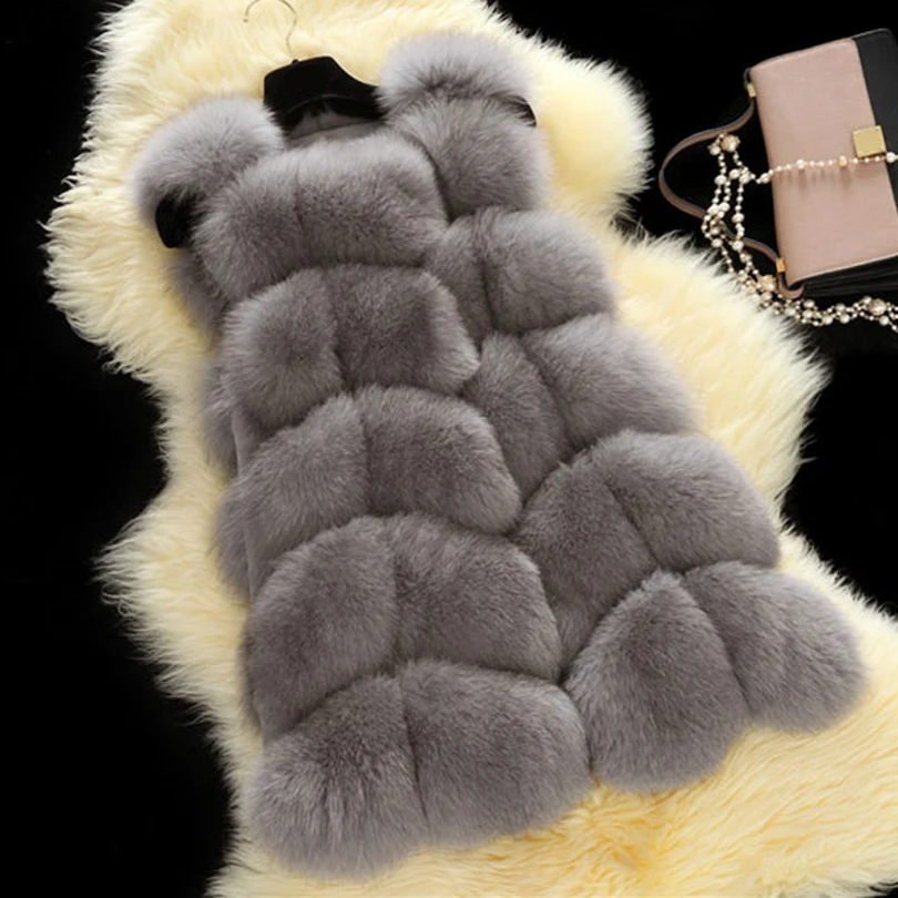 Женский зимний жилет из 100% натурального Лисьего меха роскошная Толстая теплая