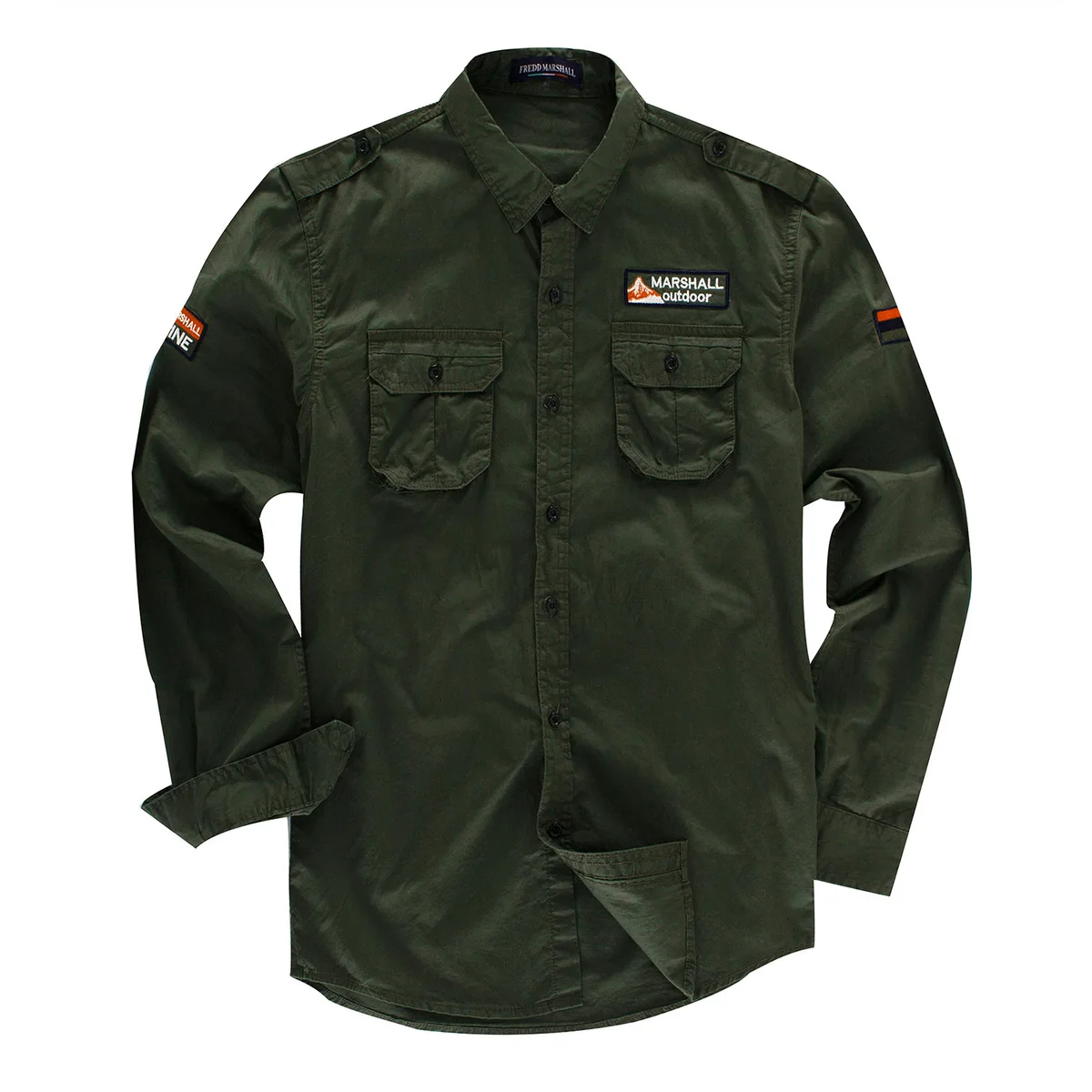 Large Size Men's Outdoor Tactical Climbing Camping Hiking Clothes Male Wear Long Sleeve Lapel Pure Cotton Fishing Hunting Shirt | Спорт и