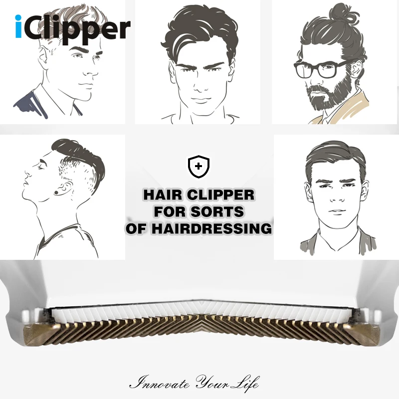 Iclipper профессиональная машинка для стрижки волос T4 rechagrable триммер 2000 мАч литиевая