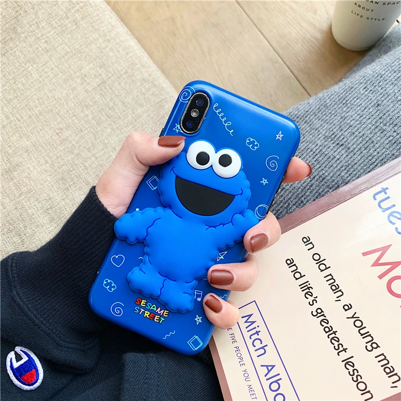 Привлекательный желтый красный синий милый 3d улица кунжута чехол для телефона