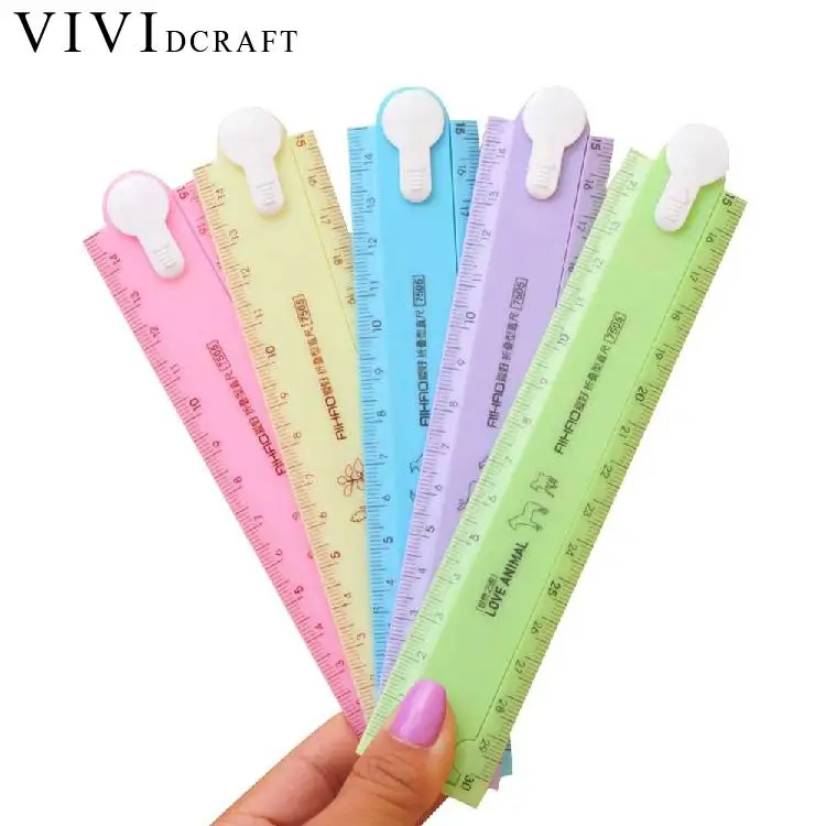 Vividcraft Корея милая линейка Прямая ПВХ складная инструмент Лоскутная Regua