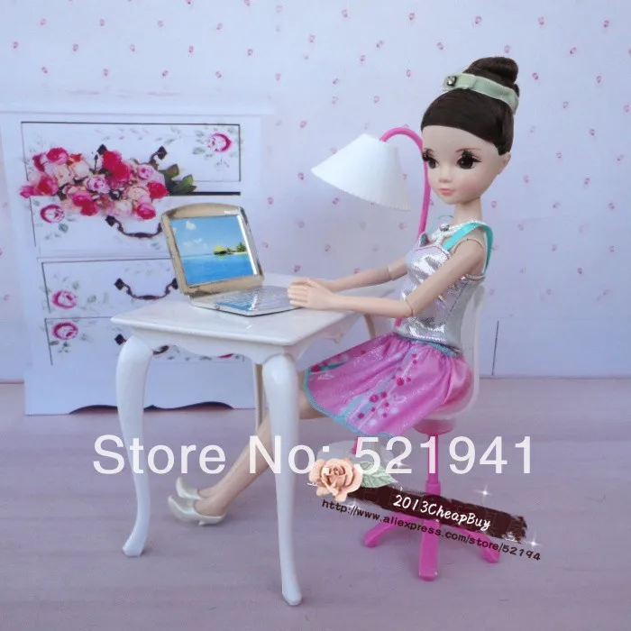 Бесплатная доставка кукольный игровой домик кукольная мебель стол + лампа