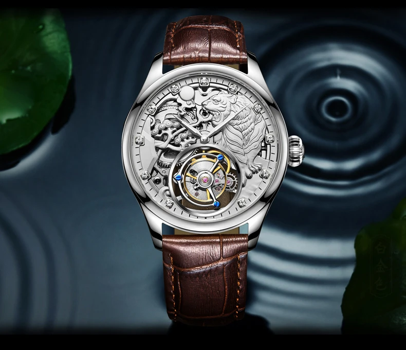 Tourbillon механические часы мужские Лидирующий бренд часы сапфировые зеркальные ручной обмотки полый движение мужские Т-образные часы