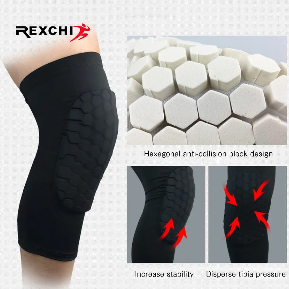 REXCHI 1 шт. сотовые наколенники баскетбольные спортивные наколенники волейбольные наколенники Поддержка Футбол Компрессионные наколенники
