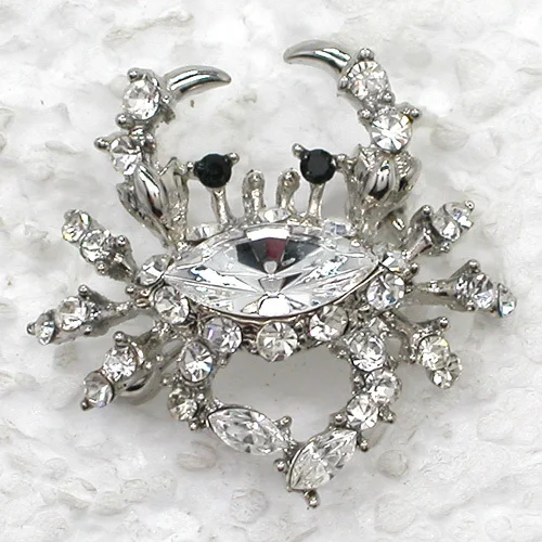 

Clear Rhinestone Crab Pin brooches C786 A