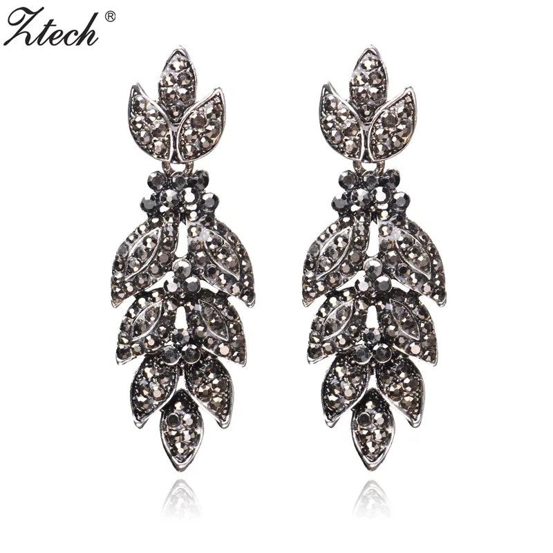 Ztech Винтажные серьги для женщин 2018 подвески в форме листьев черного и красного
