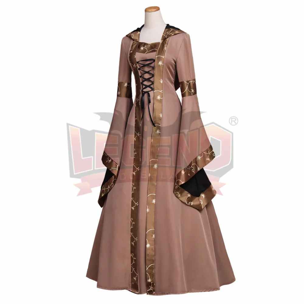 Женское длинное платье с капюшоном вечерние платья в Европейском стиле ретро