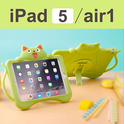 G for ipad air 1 Милый 360 Вращающийся детский чехол для iPad mini 4 Air 1 2 5 6 мягкий силиконовый резиновый чехол для планшета с рисунком кота для IPad 2, 3, 4 - Цвет: G for ipad air 1