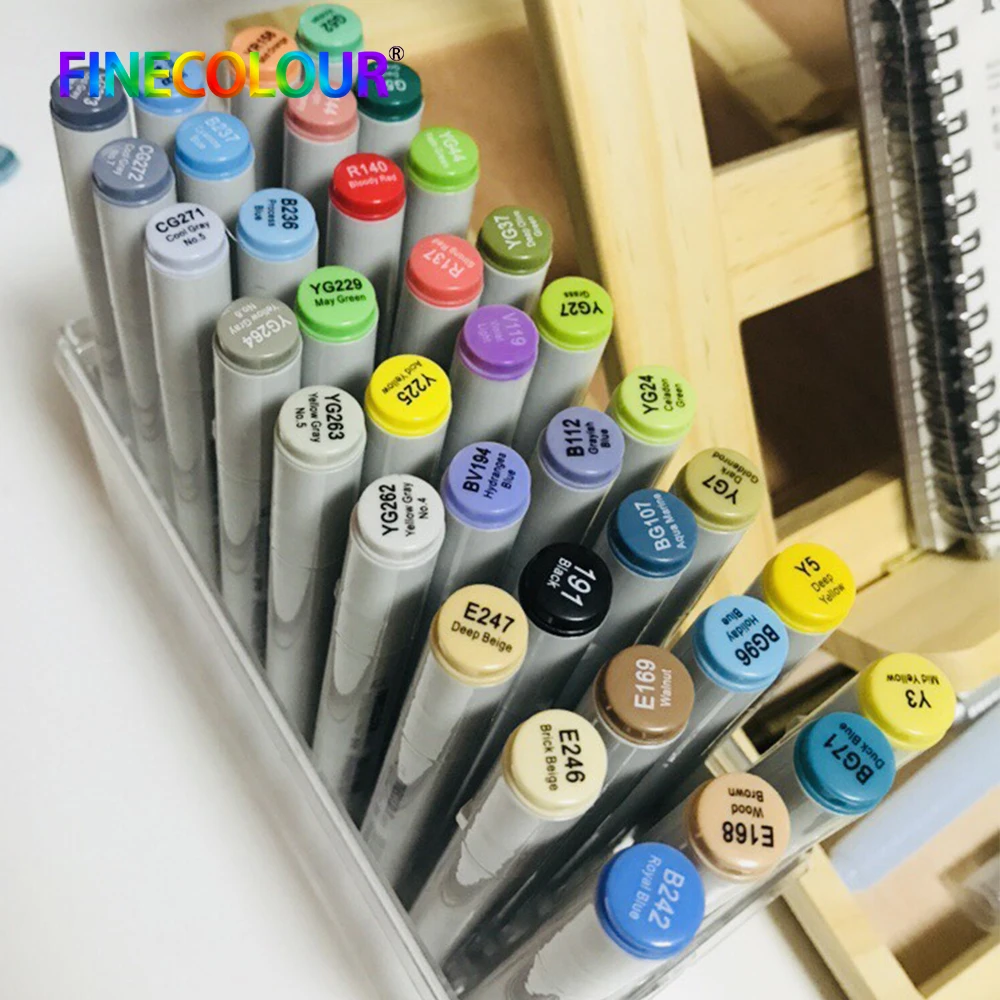 Finecolour профессиональный Перманентный маркер для рисования на спиртовой основе с
