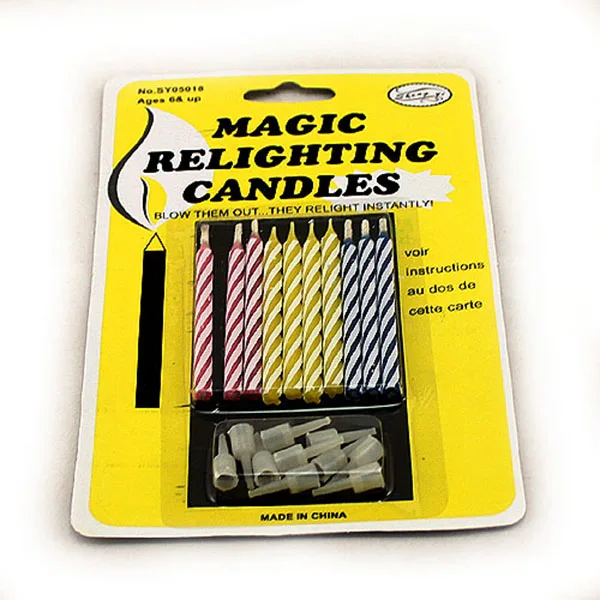 1 пакет (10 шт.) Свеча для торта на день рождения волшебный трюк розыгрыш шутка