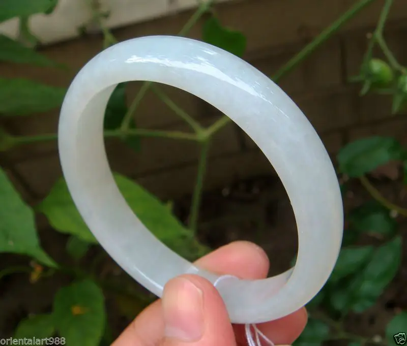 

100% Natural Untreated Icy Jadeite Emerald Jade Bangle Bracelet 57-60MM