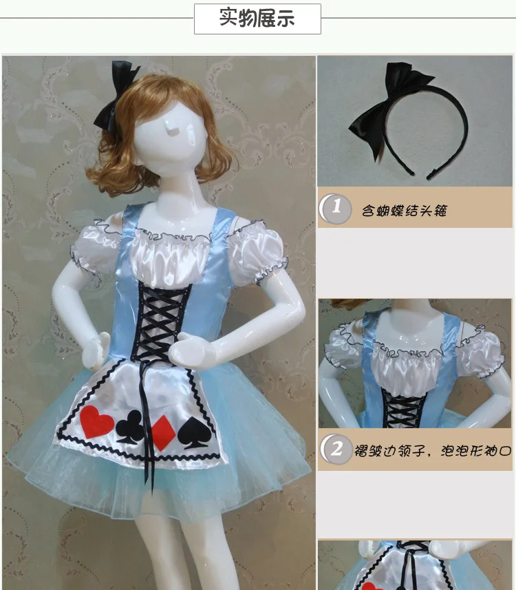Girls halloween Dress Alice in Wonderland Princess Cospaly Costume | Тематическая одежда и униформа