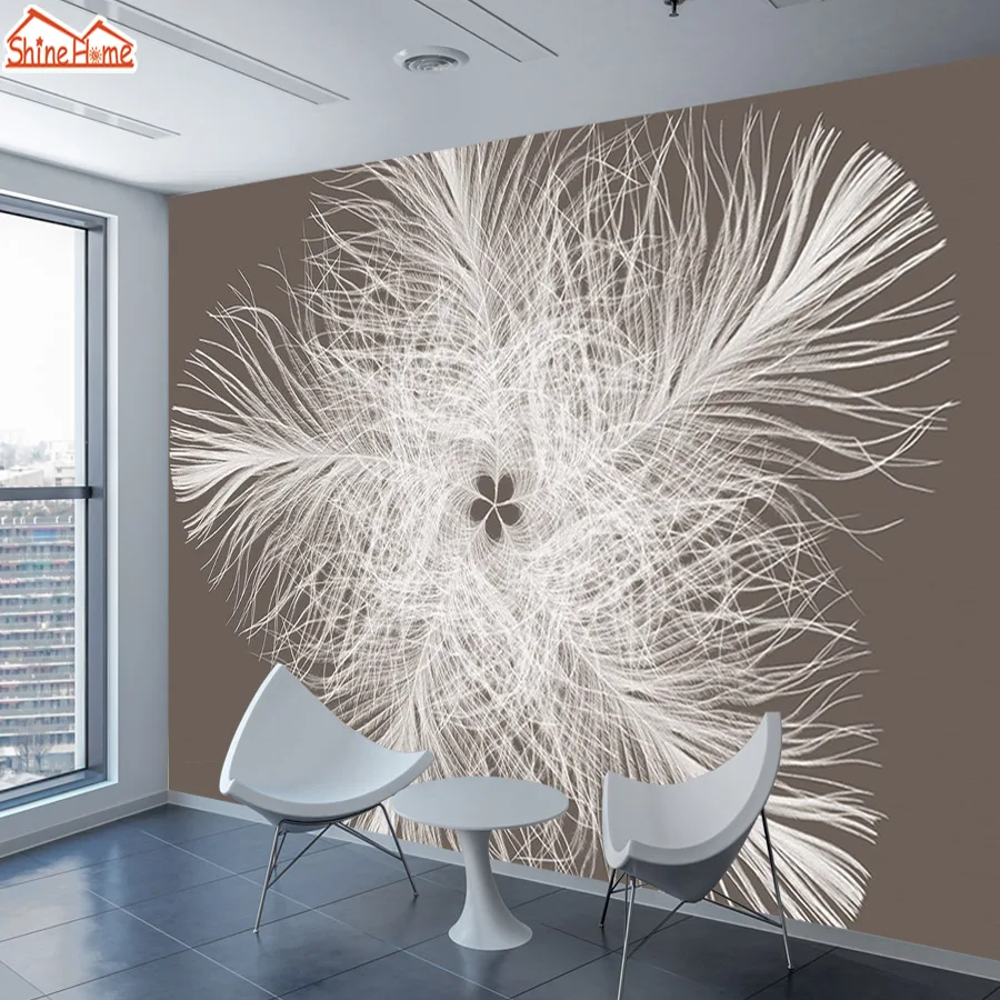

ShineHome-Modern Black White Flower Milu Deer Mural Rolls Natural Wallpaper for walls 3 d Wallpapers 3d Living Room Bedroom