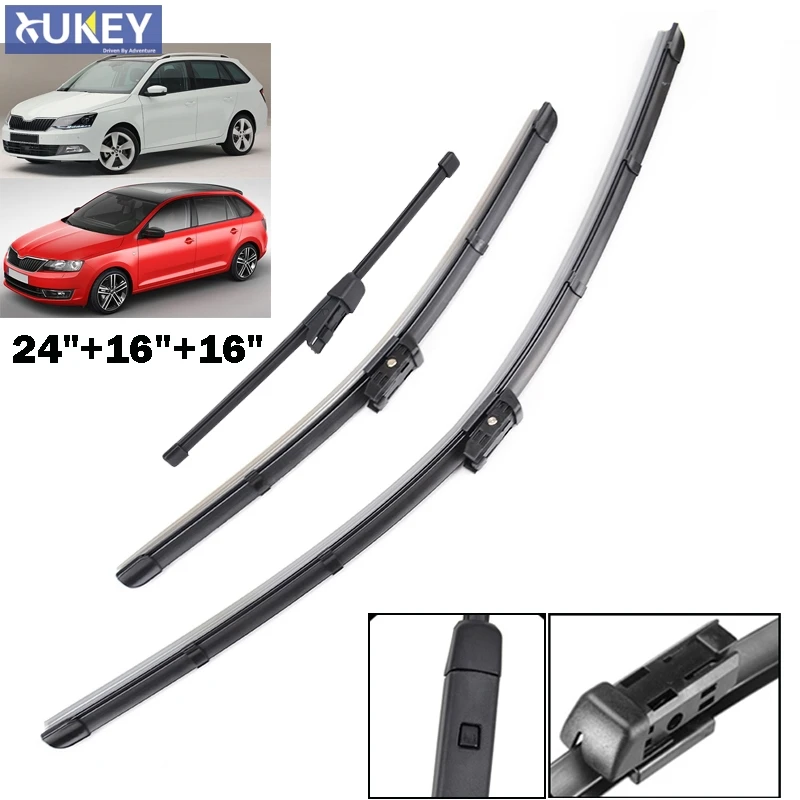 Xukey передние и задние стеклоочистители для Skoda Rapid 24 &quot16&quot 16 &quot2012 2013 2014 2015 2016