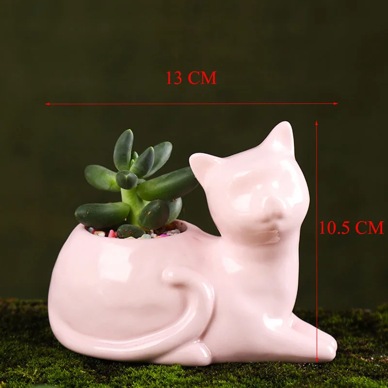 YeFine мультфильм Zakka плантаторы для суккулентов кошка керамические мини-горшки для цветов растение для домашнего сада декор кактус цветочный горшок дропшиппинг