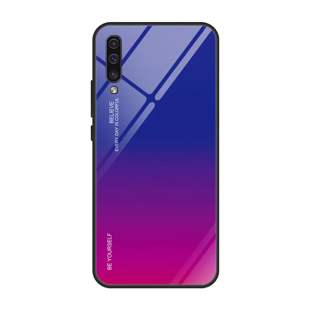 4 Стекло чехол для samsung Galaxy A20 A30 A50 A60 A70 A10 A20E A40S для Galaxy M10 M20 M30 M40 S10 5G Plus S10E градиент на заднюю панель - Цвет: 4