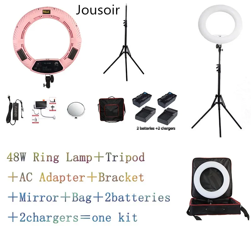 Розовый FS 480II Yidoblo двухцветная регулируемый Салон красоты Косметика 48W кольцевой