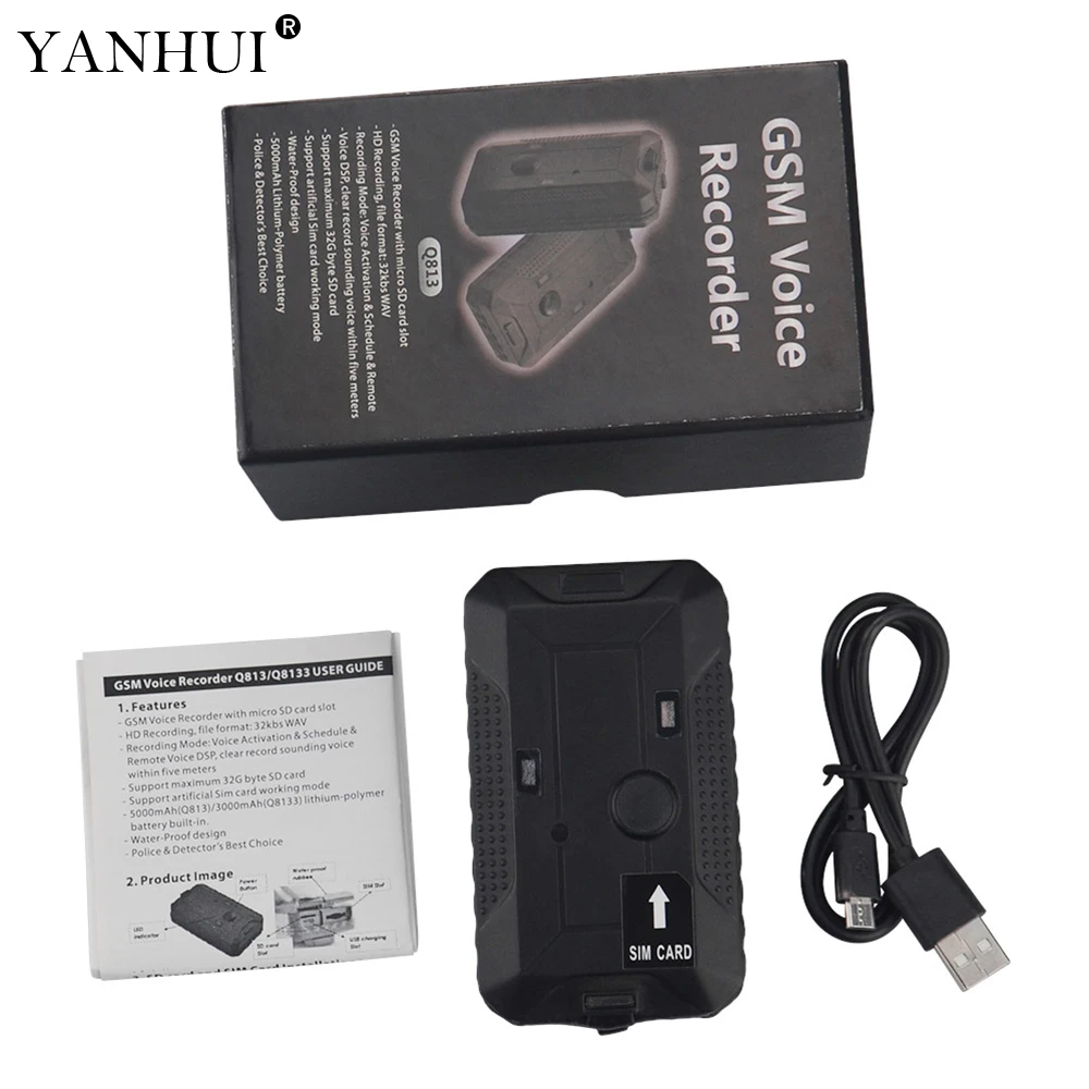 Q813 слот карты Micro SD с графиком записи голоса GSM активацией и дистанционным