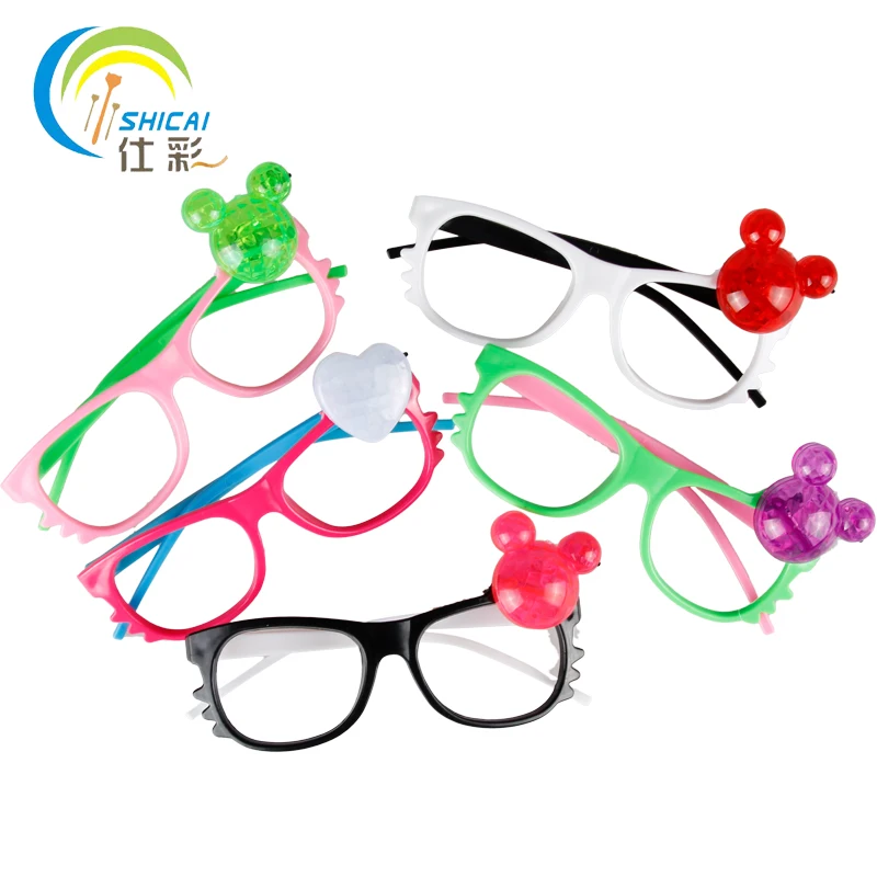 

10PCS / fluorescent light glasses party concert atmosphere props wedding supplies children's LED luminous decorative glasses