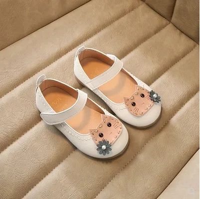 

2019 NEW Baby Girls Shoes Flat Cute Cat Toddler Kids Sneakers For Girls Infant Children Cartoon Shoes Size 21-30