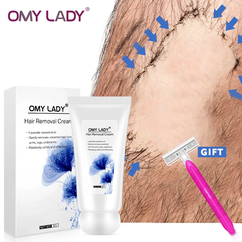 Крем для удаления волос OMY LADY 100% растительный крем депиляции безболезненный