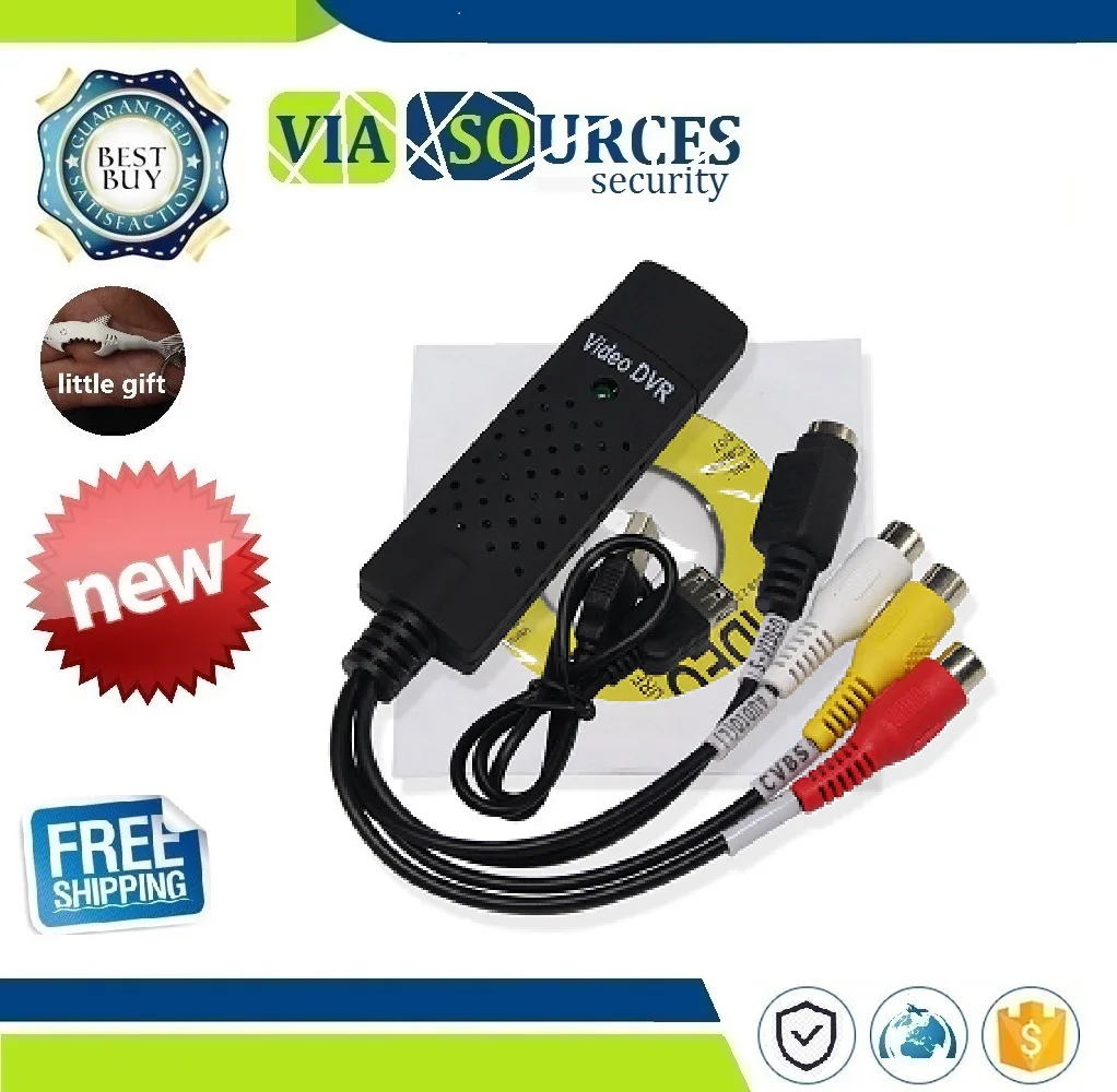 Новое поступление USB 2 0 Easycap Захвата 4 канала видео ТВ DVD VHS адаптер захвата карты