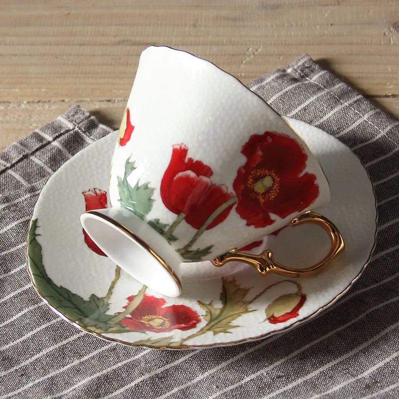 220 мл превосходный Роскошный цветок позолоченный Китайский костяной фарфор