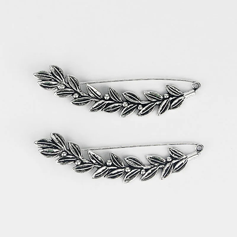 

2pcs Vintage elegant leaf willow Leaf Simple Pins Brooches For women fashion jewelry findings