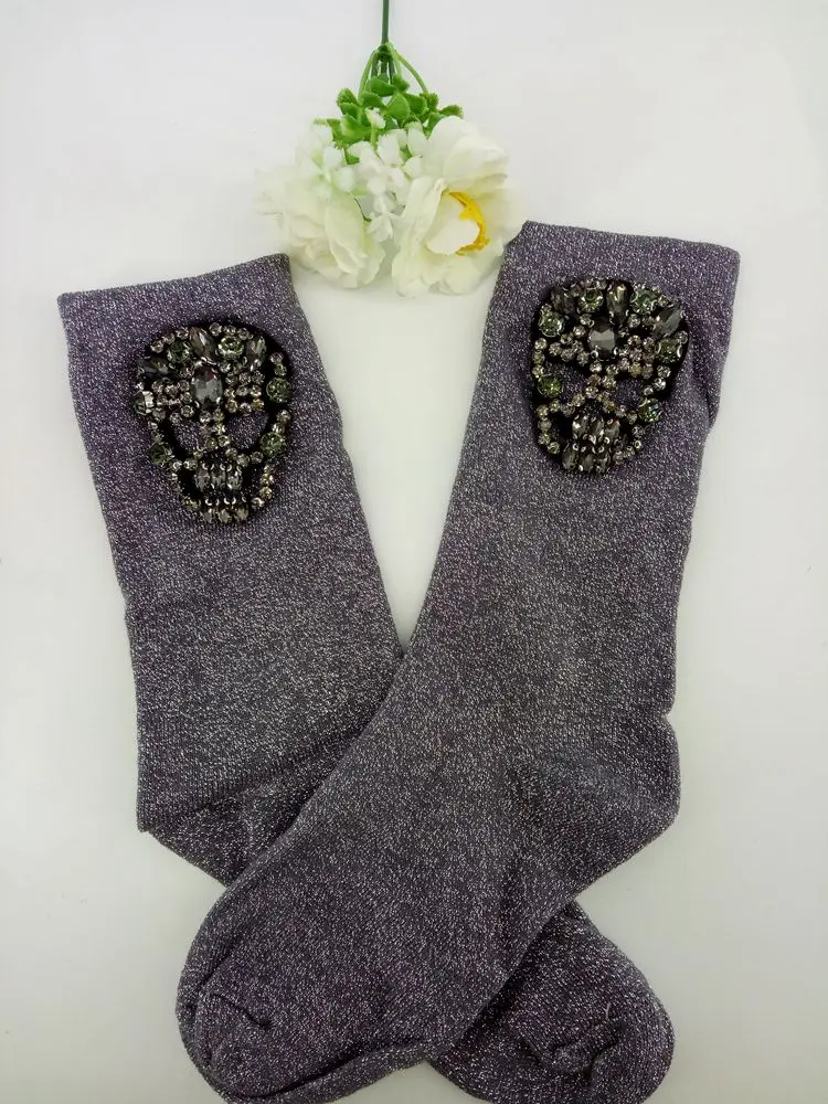 Носки ручной работы в Корейском стиле со стразами и бусинами|socks color|socks handmadepiling