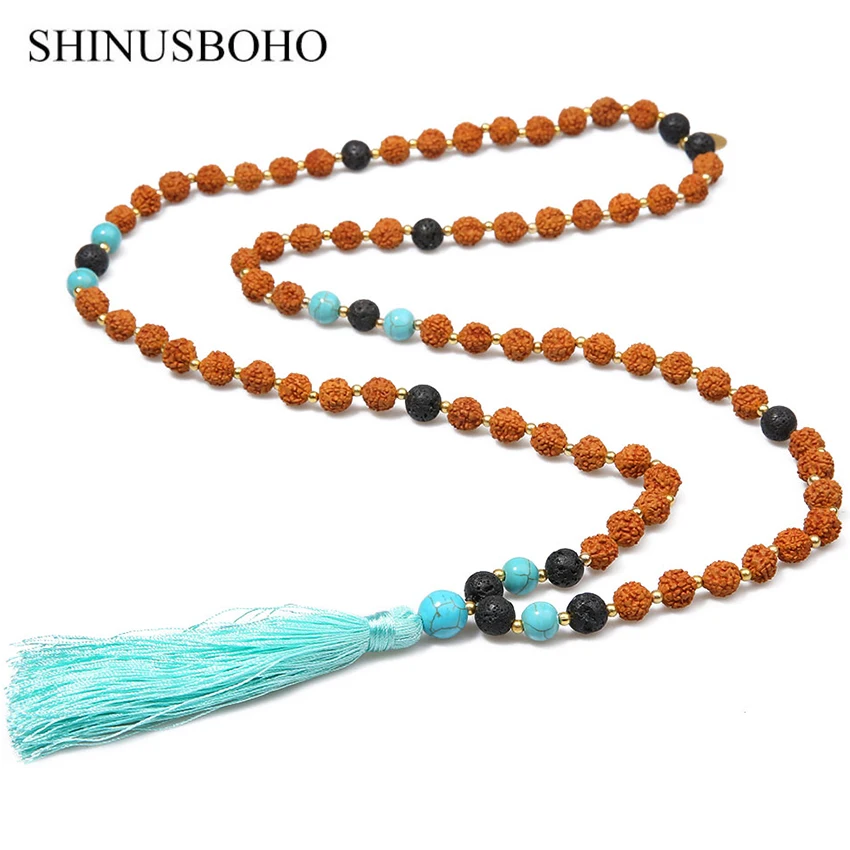 Богемные длинные кисточки SHINUS BOHO ожерелья для женщин классические бусы из плодов