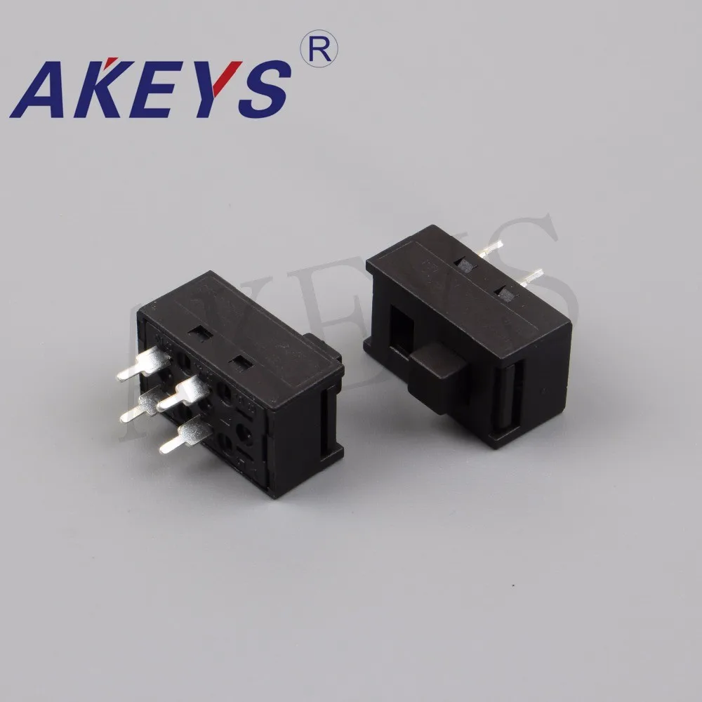 

10PCS SS-22N02 High current toggle switch DIP 2 position 6 pin 230V-115V 2P2T slide switch SS-22N06