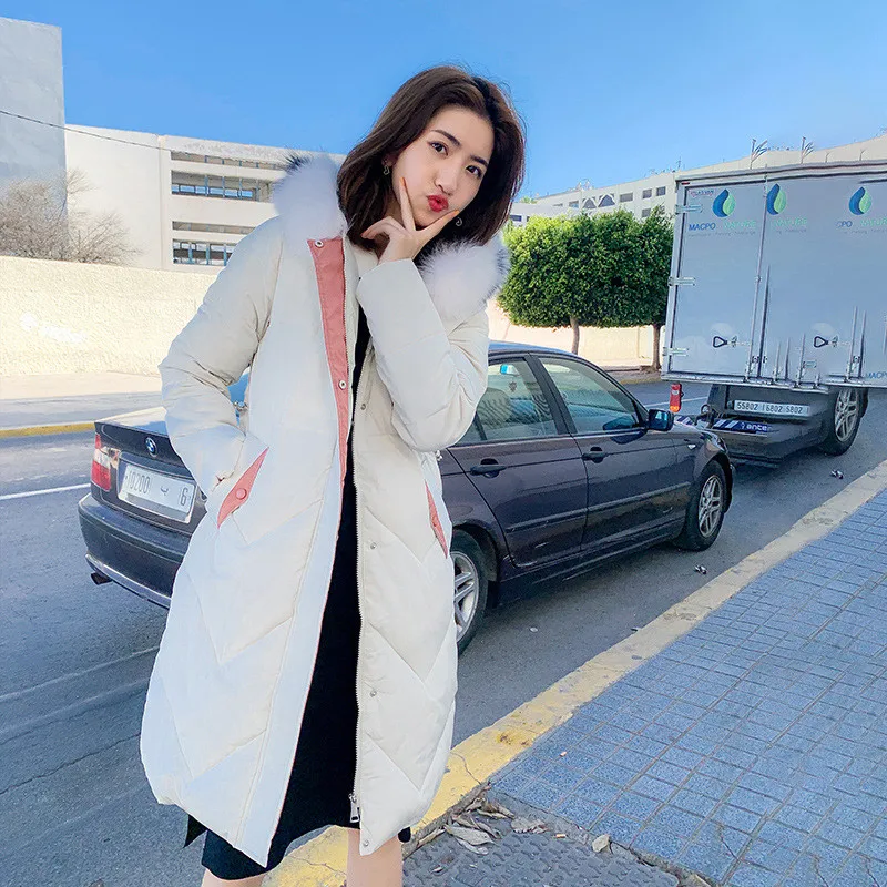 Women Winter Jackets Coats 2019 New Down cotton Hooded Parkas Feminina Warm Outwear Faux Fur Collar Plus Size 3XL Long | Женская одежда