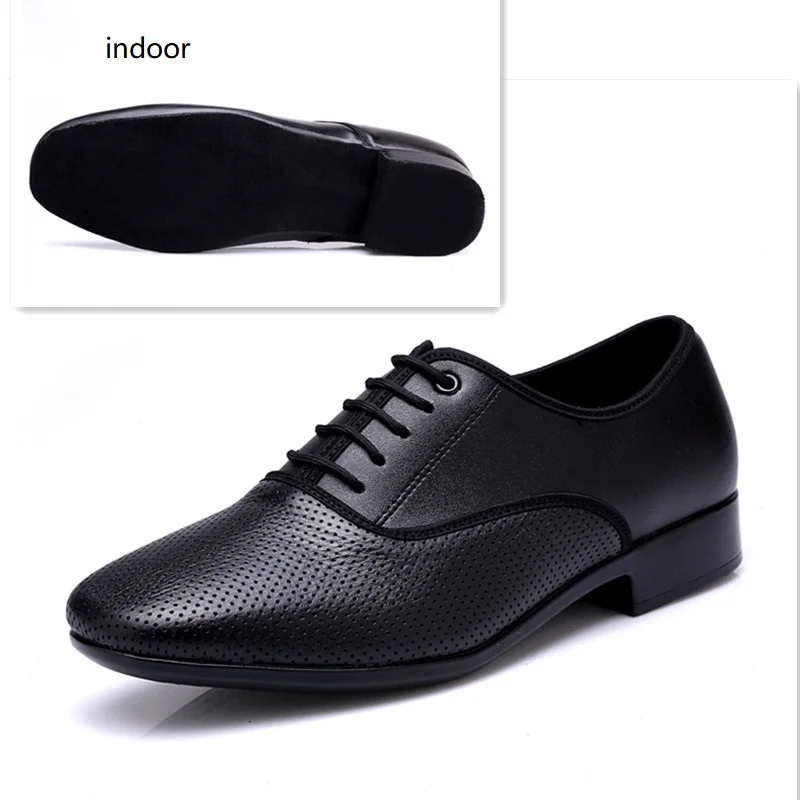 Sports Shoes Adult Dance Leather Men Shoes Dance Teacher Modern Square Dancing Shoes Perforated Shoes Gigolo sneakers