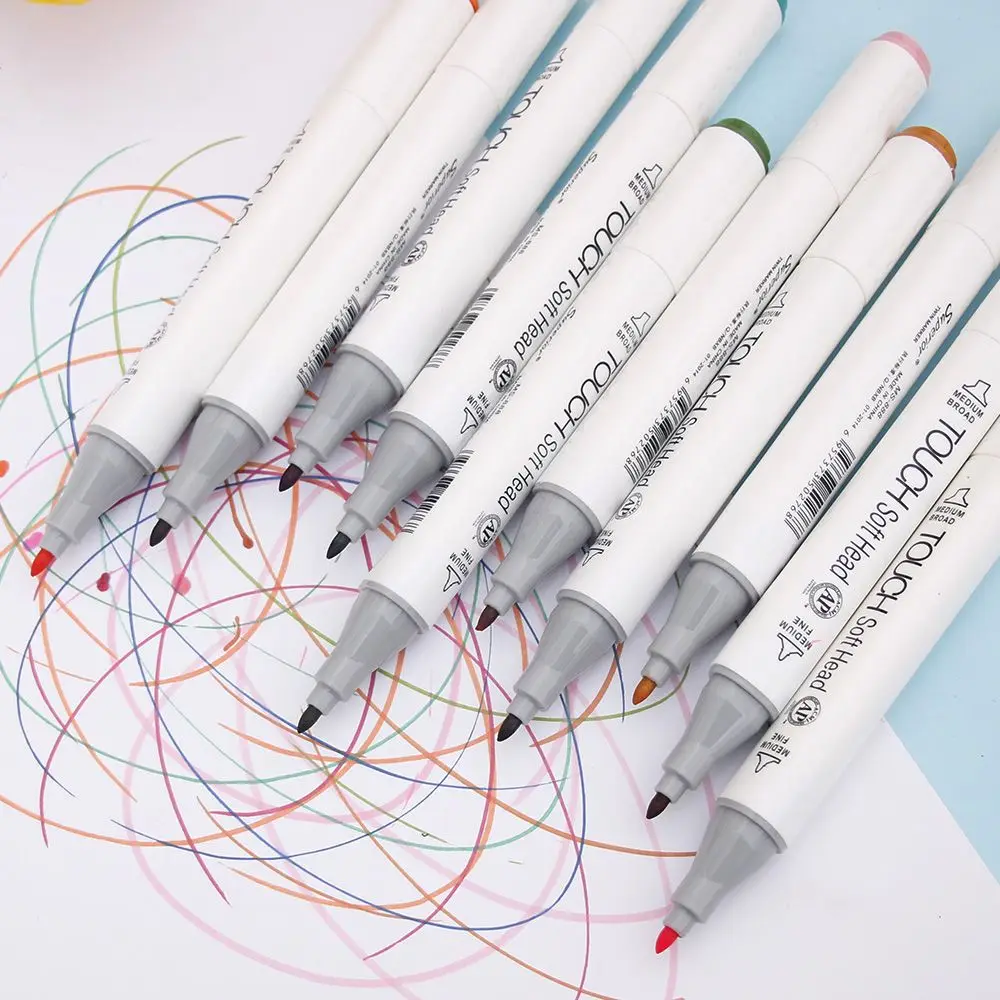 10 шт./лот двойной головкой маркер ручка эскиз Маркеры Набор для школы рисунок