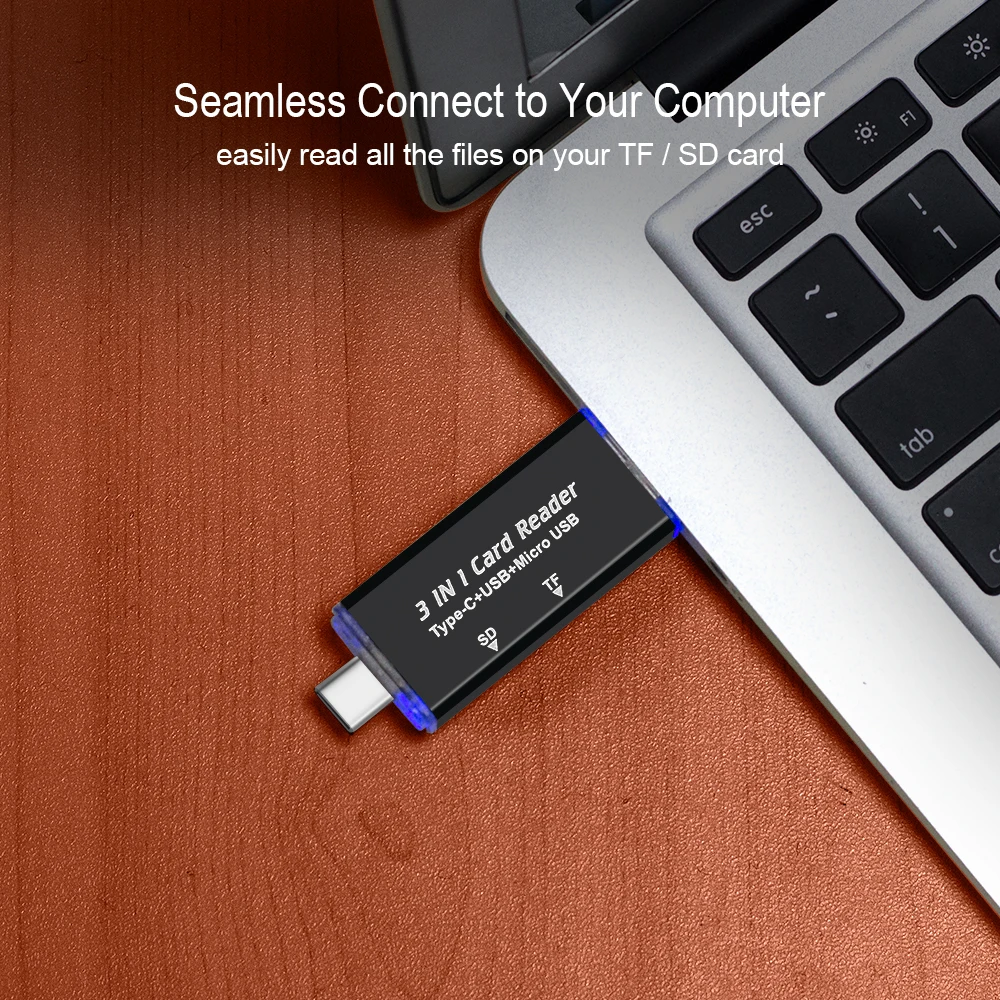3 в 1 USB C OTG концентратор кард ридер Тип C/Micro USB/USB для Micro SD TF Macbook Android телефон ПК